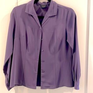 Laura Scott  full sleeve purple button down shirt like new